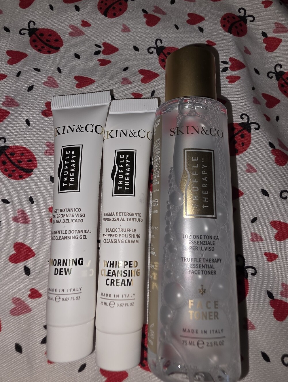 Skin & Co White & Gold Whipped Cleansing Cream and Morning Dew Gel, Face toner